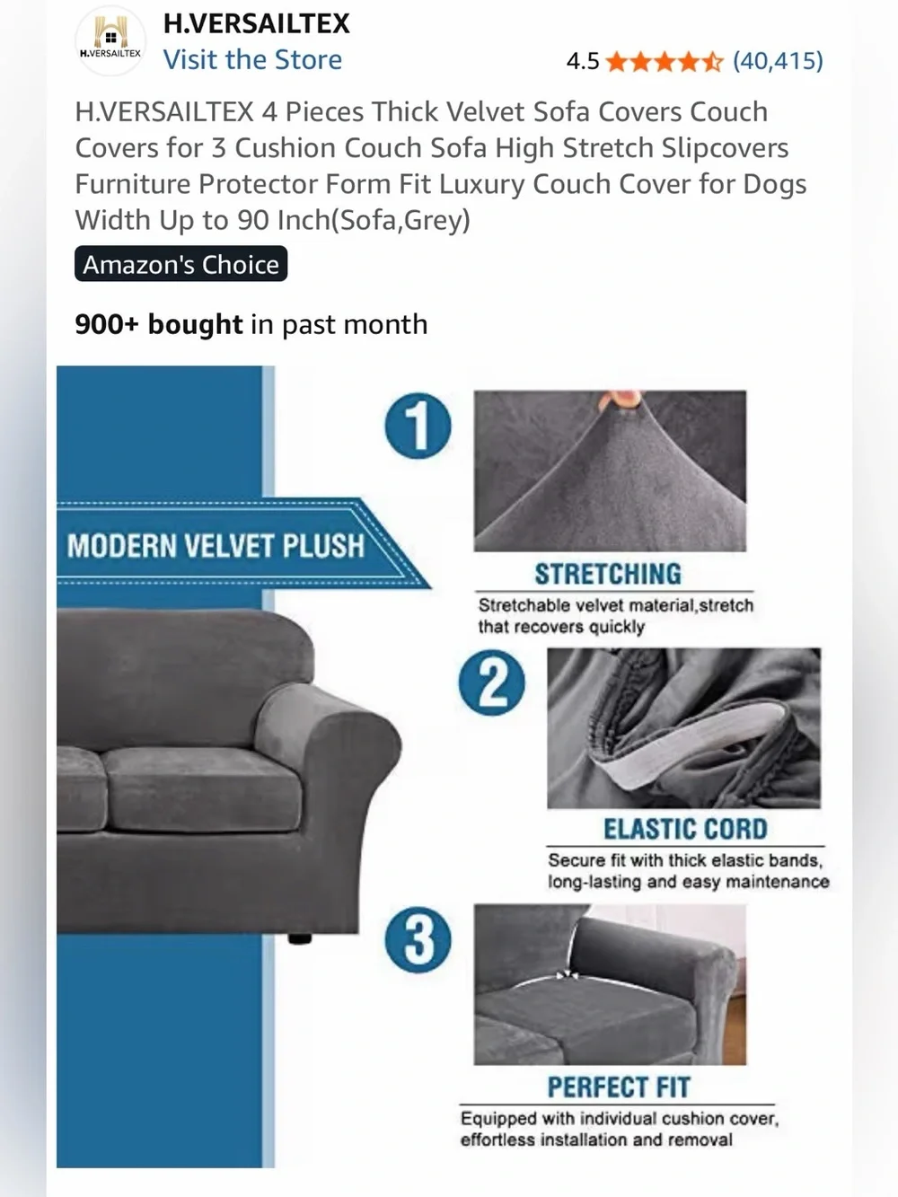 Plush Gray Microfiber Sofa Cover - Soft Stretch Protection